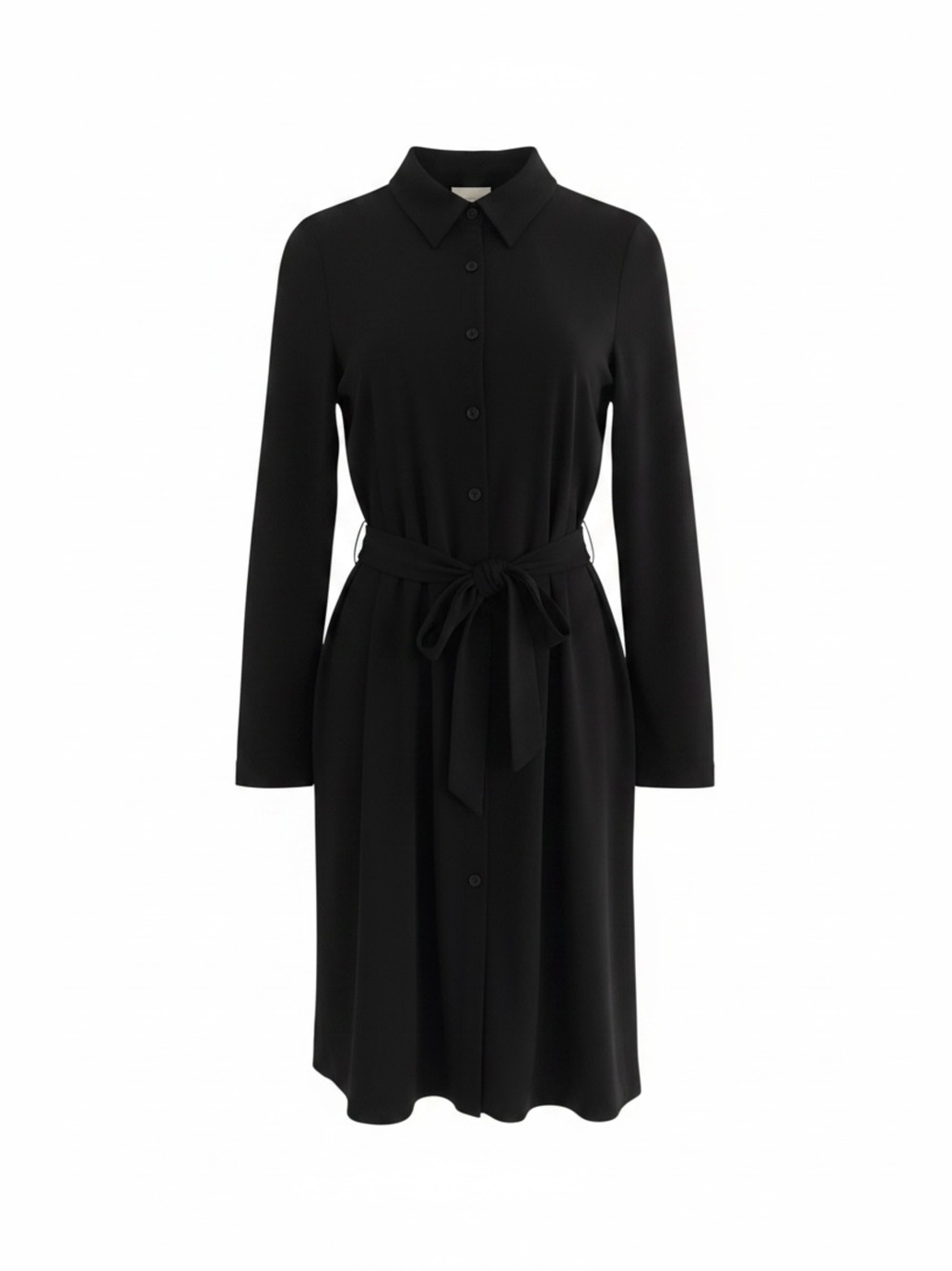 Vintage Esprit  Black Long Sleeve Belted Button-Down Shirt Dress